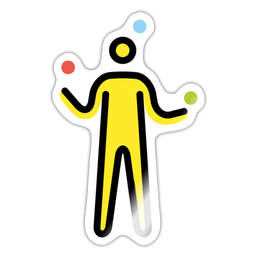 Man Juggling Moji Sticker - Emoji.Express - white glossy