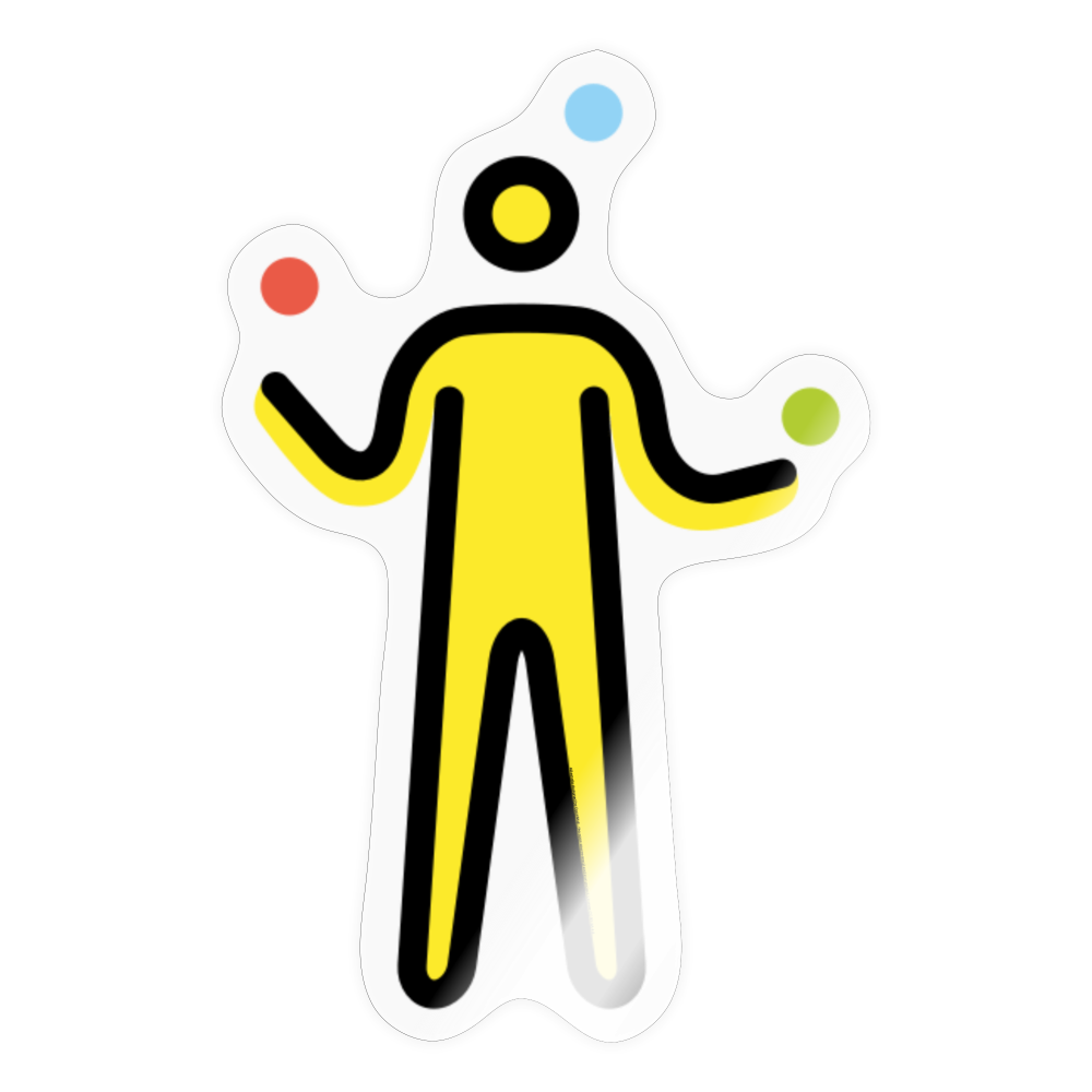 Man Juggling Moji Sticker - Emoji.Express - transparent glossy