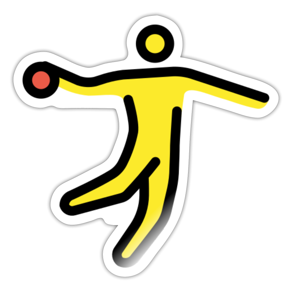 Man Playing Handball Moji Sticker - Emoji.Express - white glossy