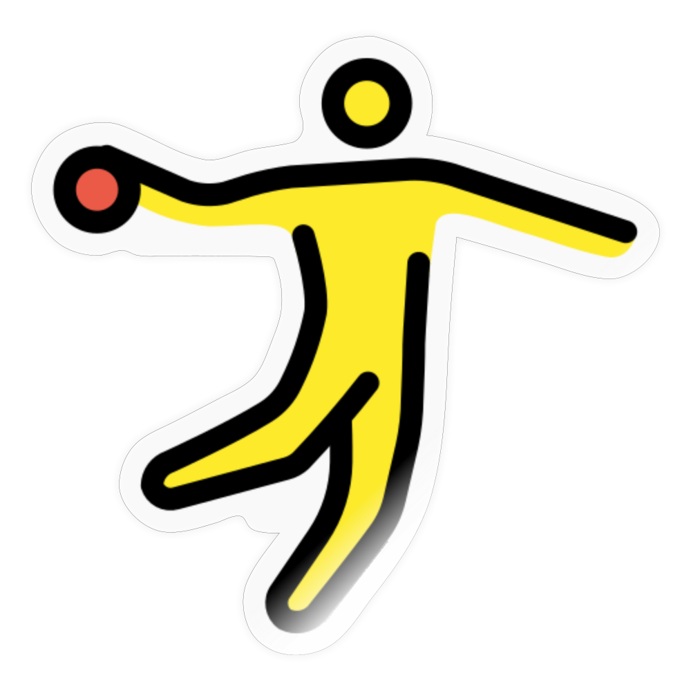Man Playing Handball Moji Sticker - Emoji.Express - transparent glossy