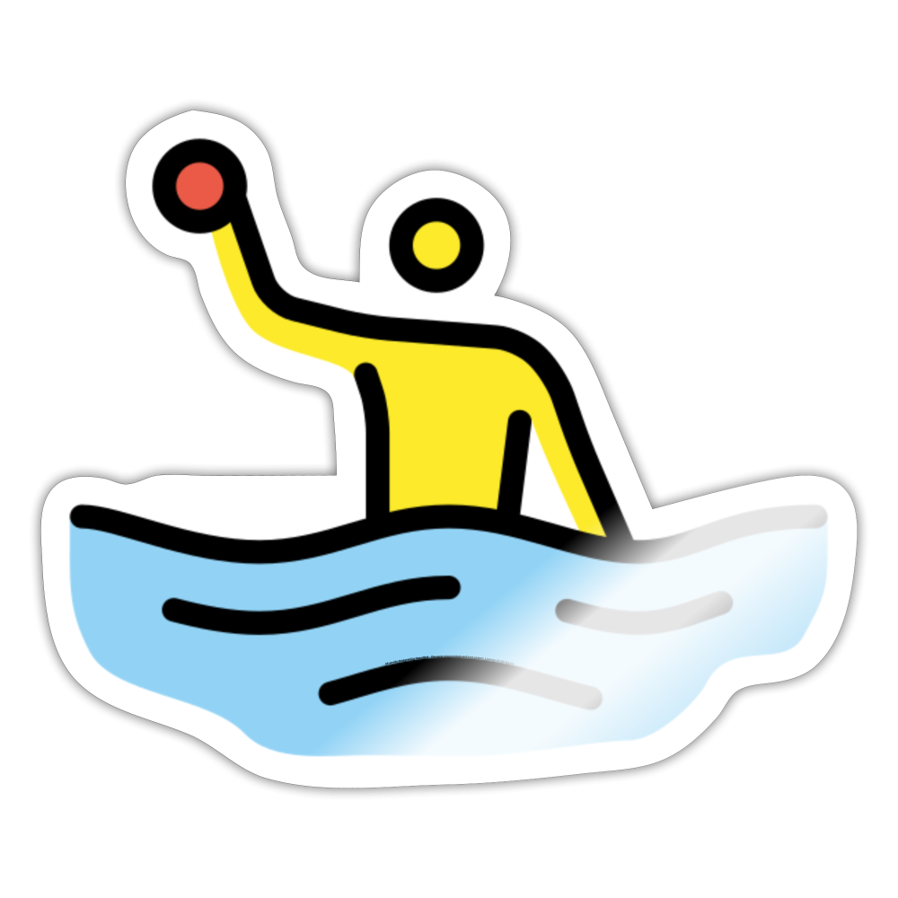 Person Playing Water Polo Moji Sticker - Emoji.Express - white glossy