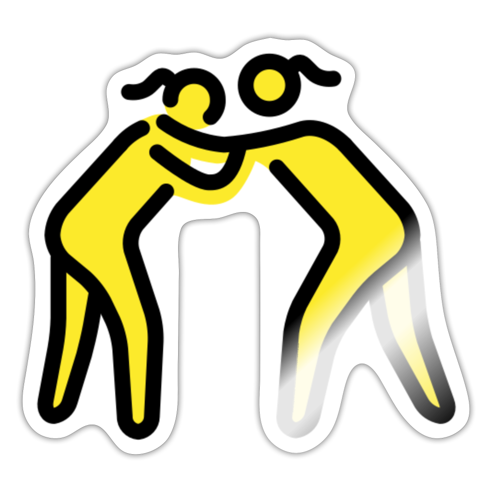 Women Wrestling Moji Sticker - Emoji.Express - white glossy