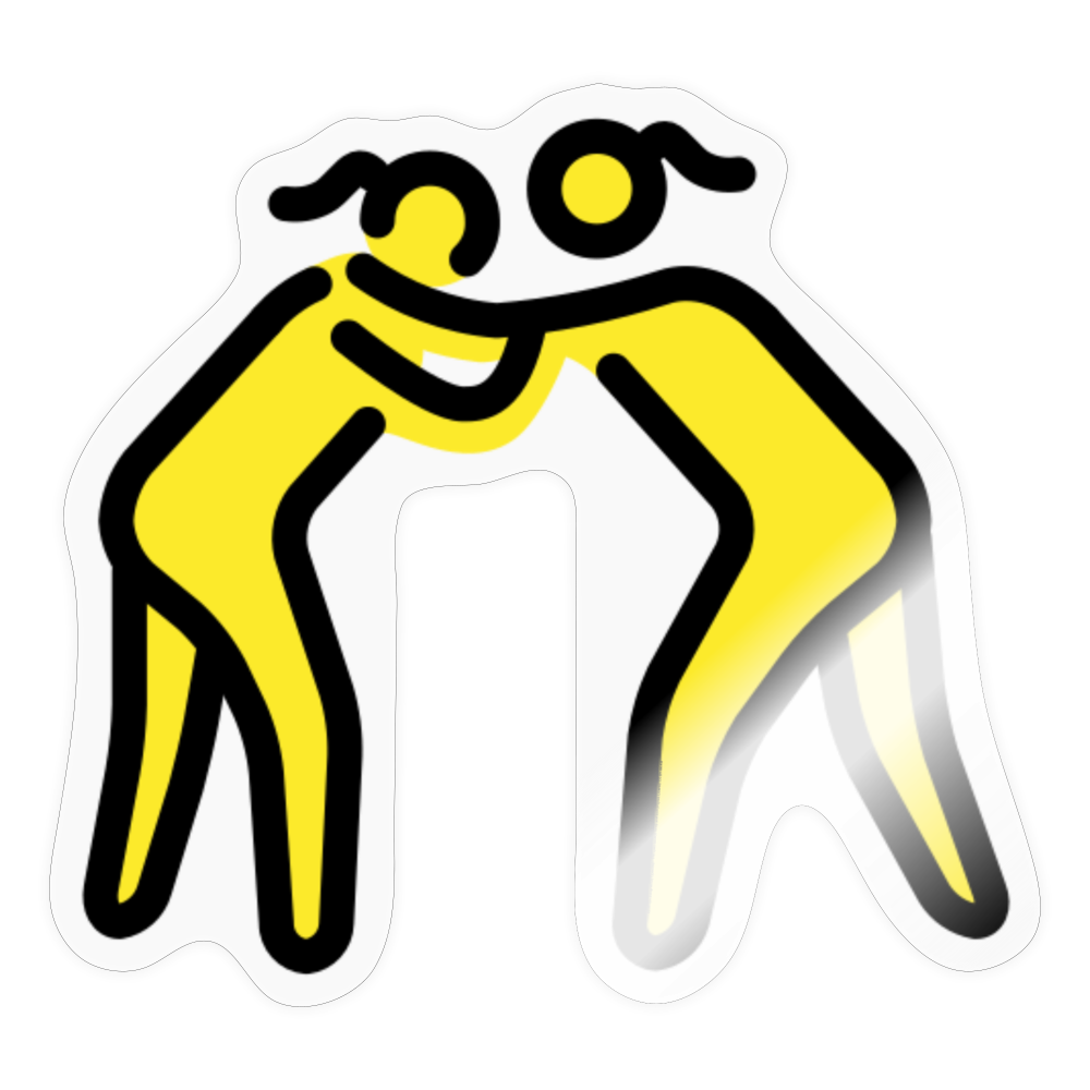 Women Wrestling Moji Sticker - Emoji.Express - transparent glossy