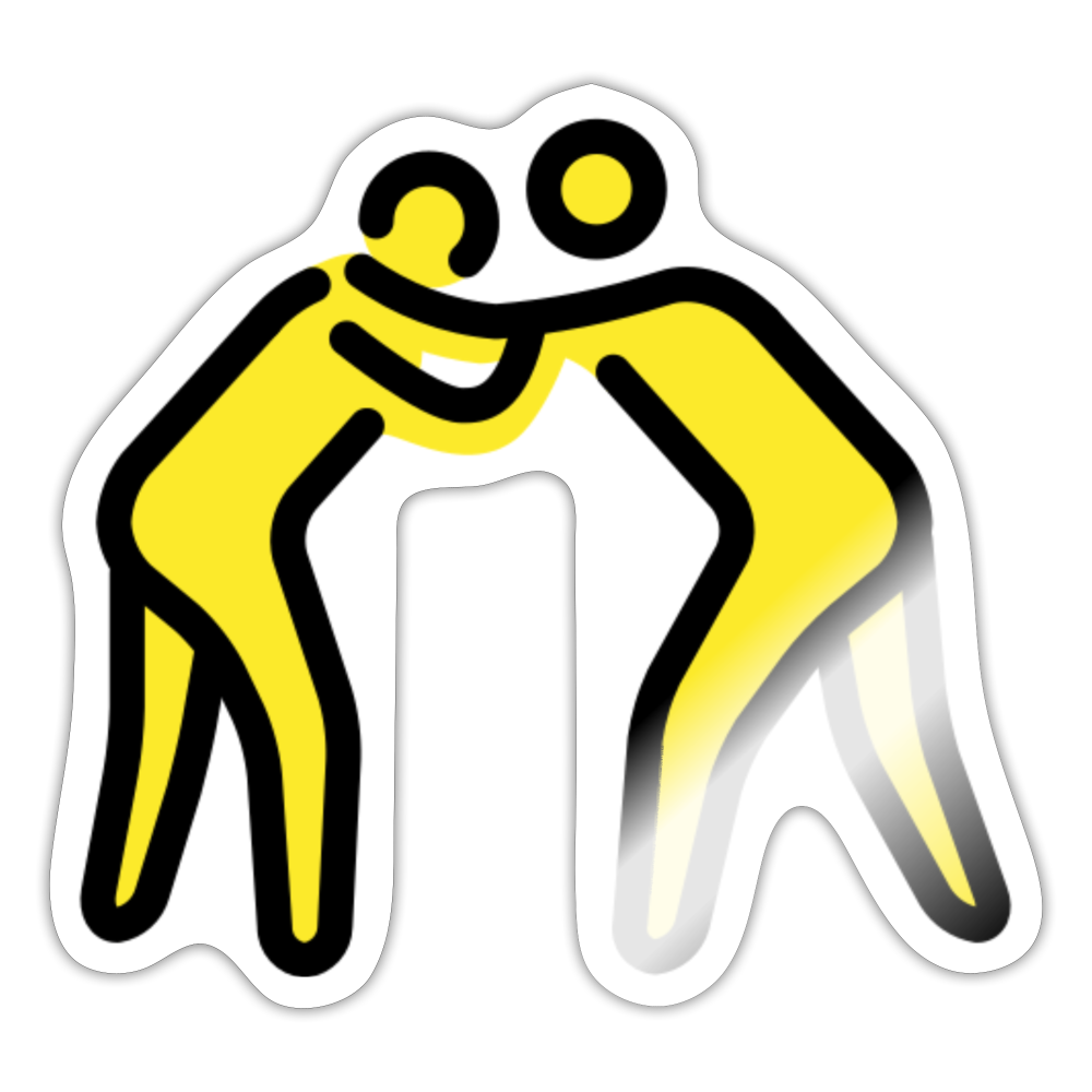 People Wrestling Moji Sticker - Emoji.Express - white glossy