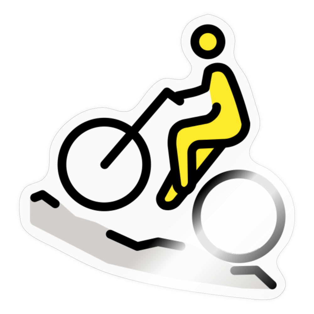 Man Mountain Biking Moji Sticker - Emoji.Express - transparent glossy
