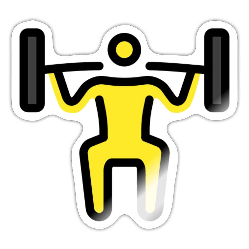 Person Lifting Weights Moji Sticker - Emoji.Express - white glossy