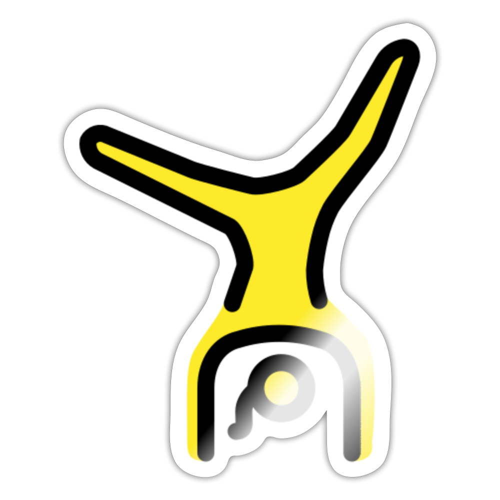 Women Cartwheeling Moji Sticker - Emoji.Express - white glossy