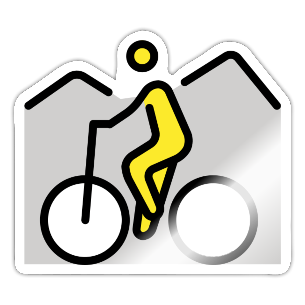 Person Mountain Biking Moji Sticker - Emoji.Express - white glossy