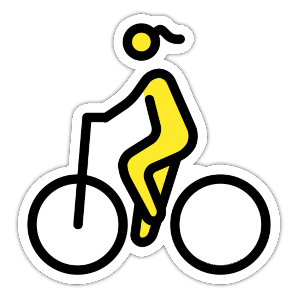 Woman Biking Moji Sticker - Emoji.Express - white matte