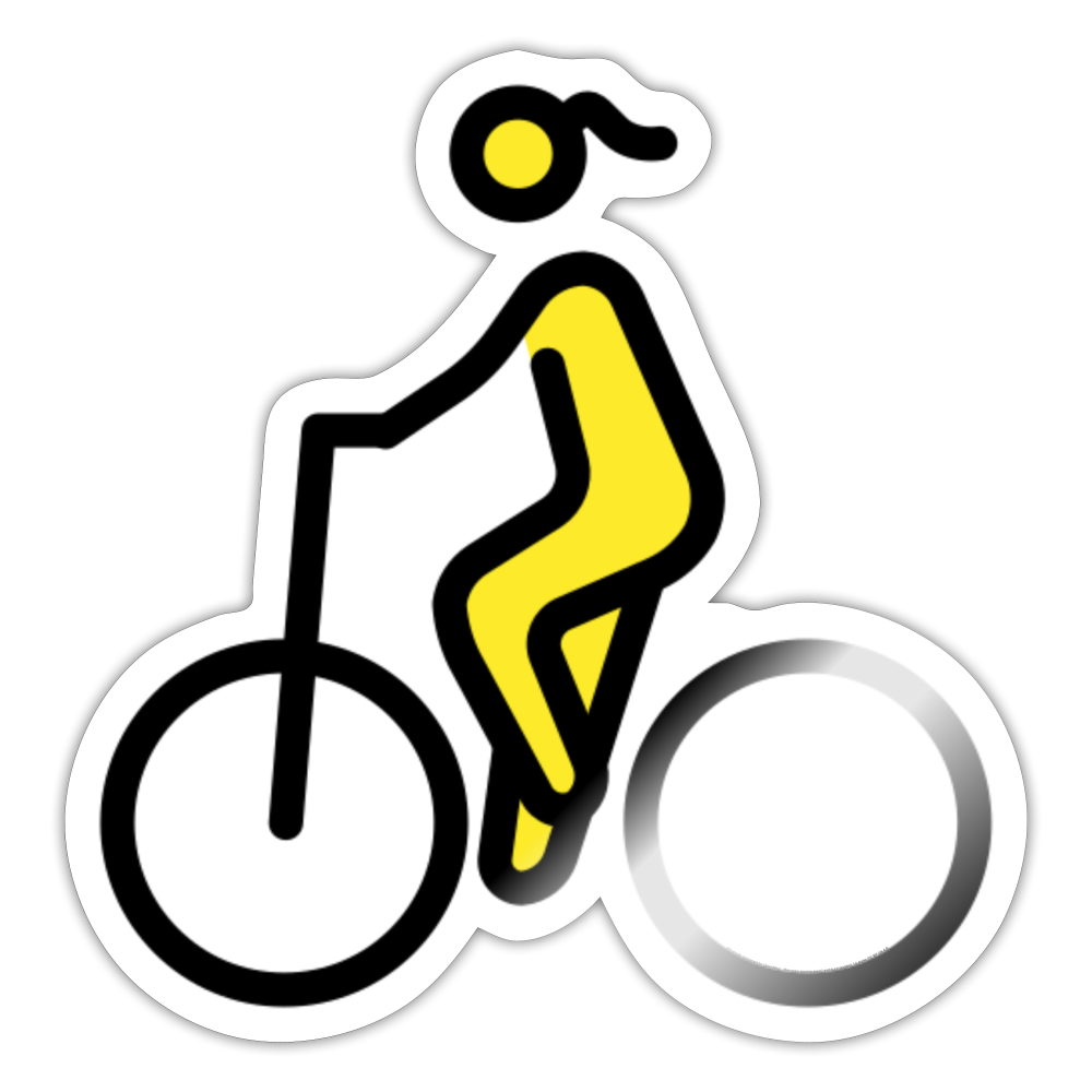 Woman Biking Moji Sticker - Emoji.Express - white glossy