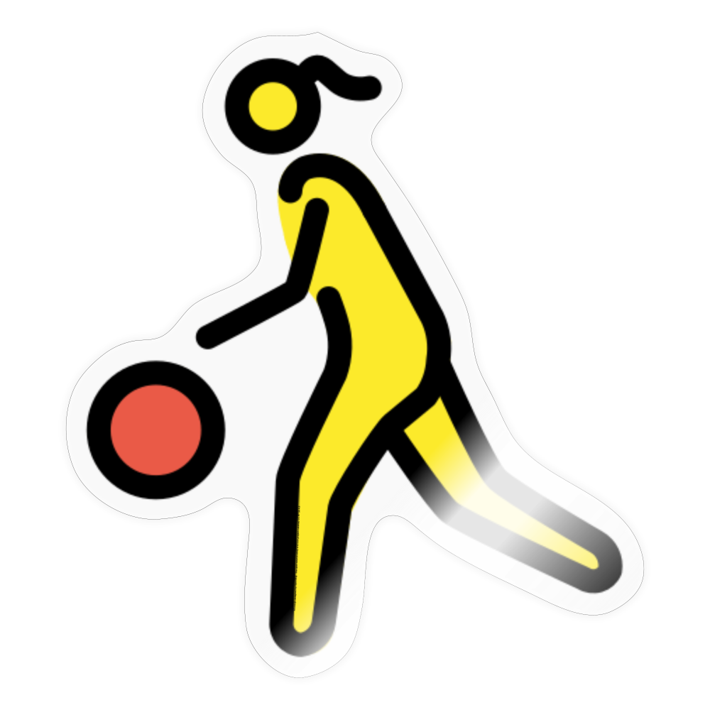 Woman Bouncing Ball Moji Sticker - Emoji.Express - transparent glossy