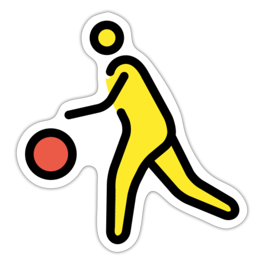 Person Bouncing Ball Moji Sticker - Emoji.Express - white matte