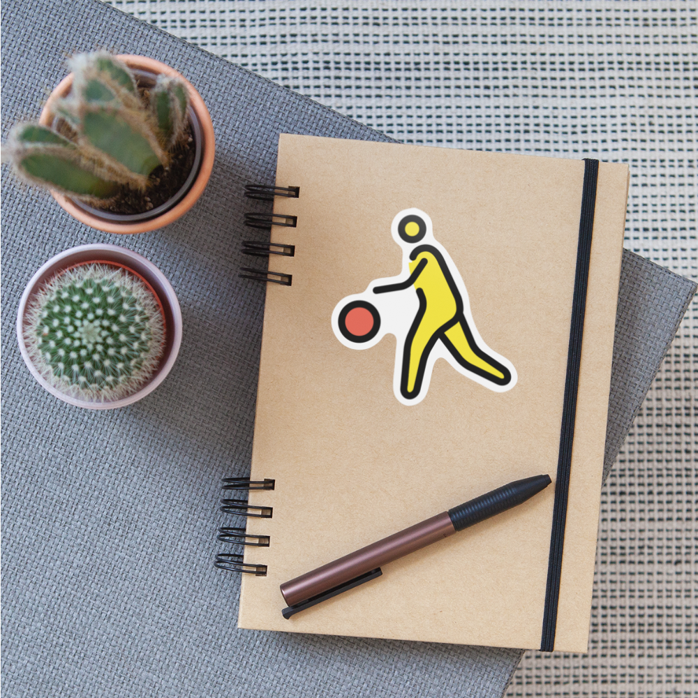 Person Bouncing Ball Moji Sticker - Emoji.Express - white matte