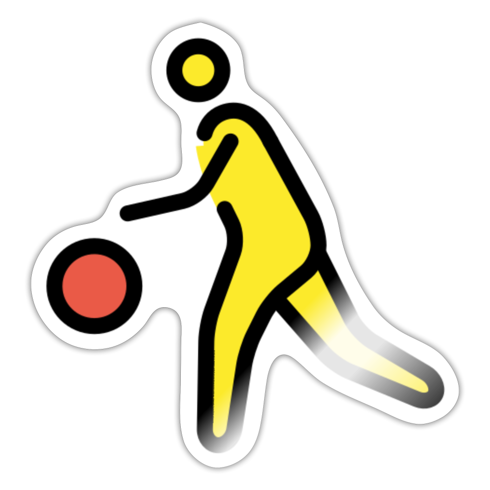 Person Bouncing Ball Moji Sticker - Emoji.Express - white glossy