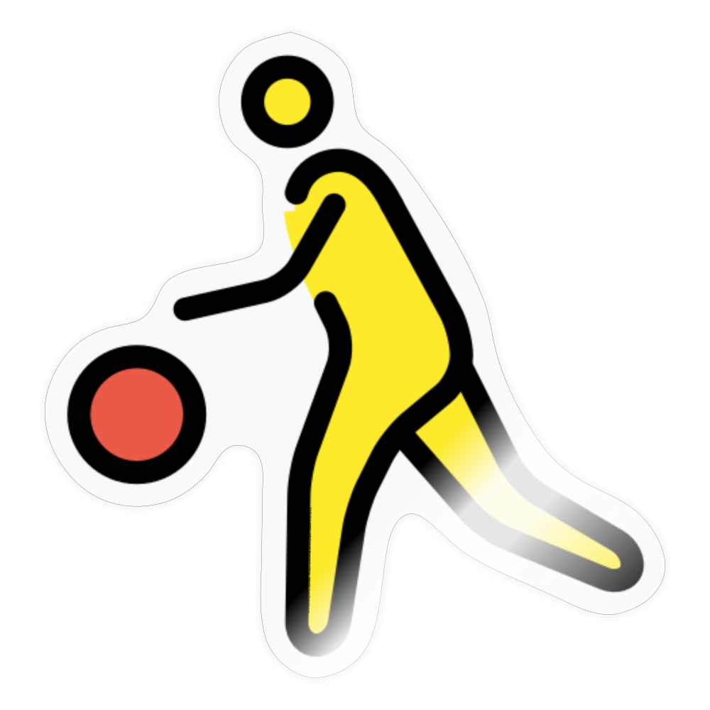 Person Bouncing Ball Moji Sticker - Emoji.Express - transparent glossy