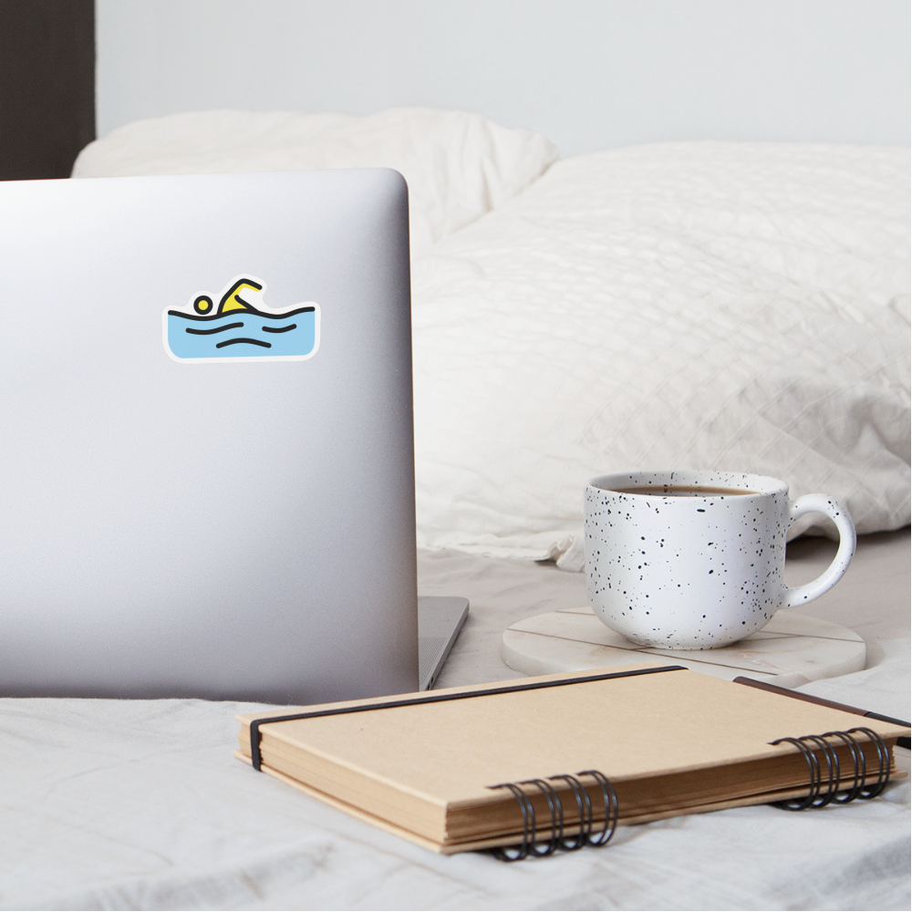 Man Swimming Moji Sticker - Emoji.Express - white matte
