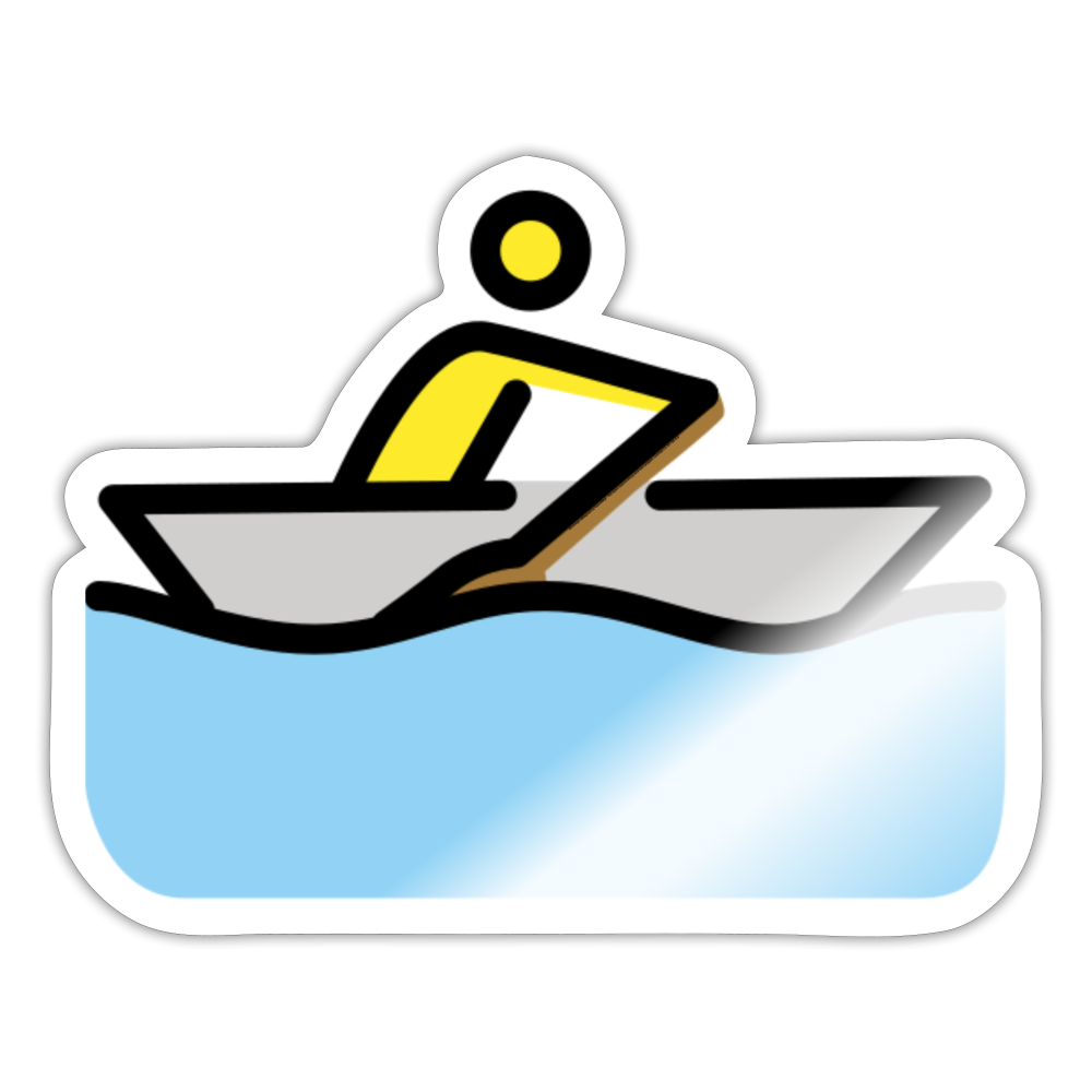 Person Rowing Moji Sticker - Emoji.Express - white glossy