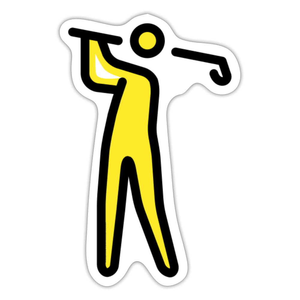 Man Golfing Moji Sticker - Emoji.Express - white matte