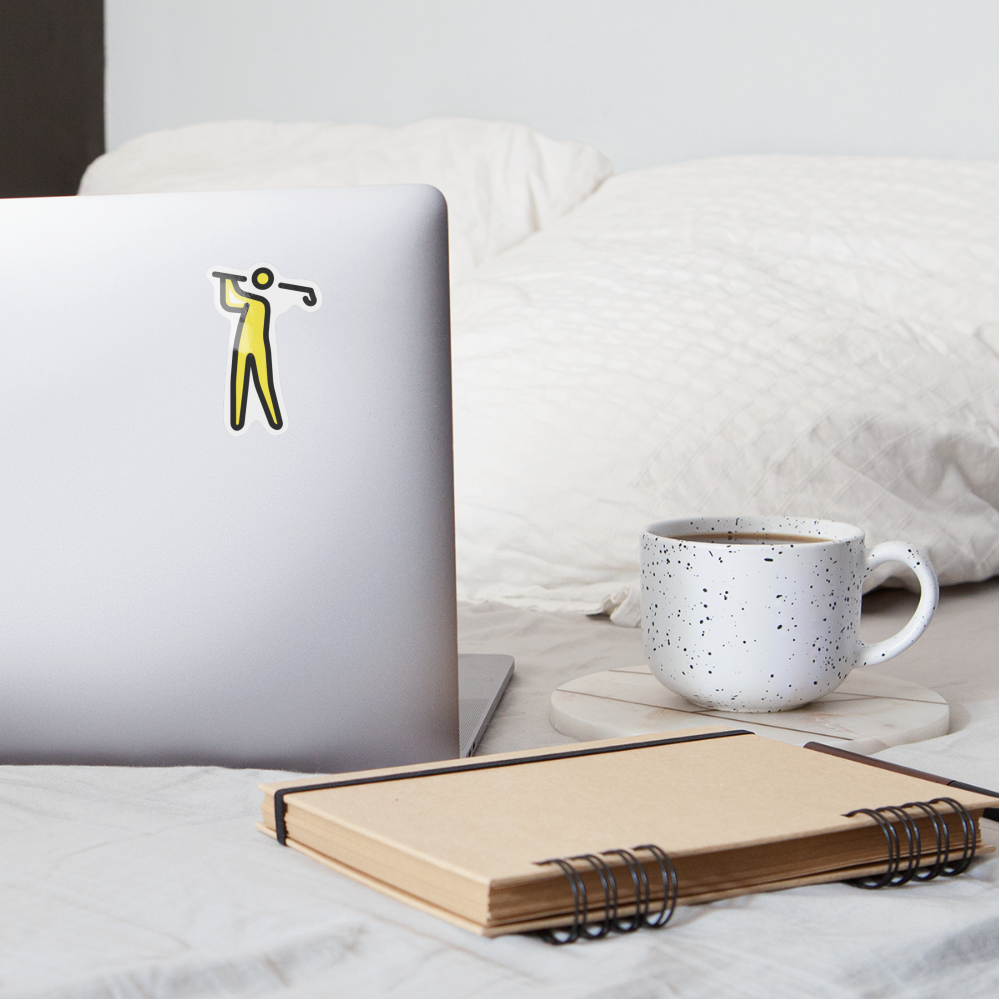 Man Golfing Moji Sticker - Emoji.Express - white glossy