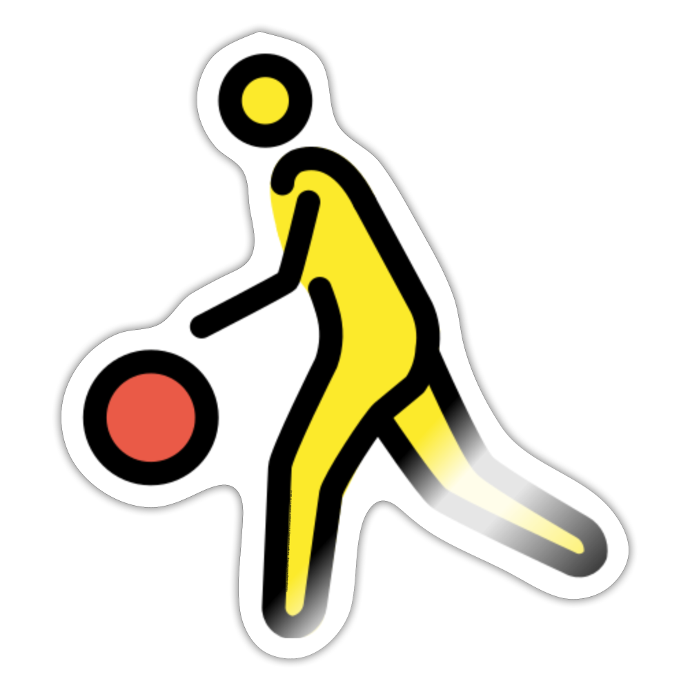 Man Bouncing Ball Moji Sticker - Emoji.Express - white glossy