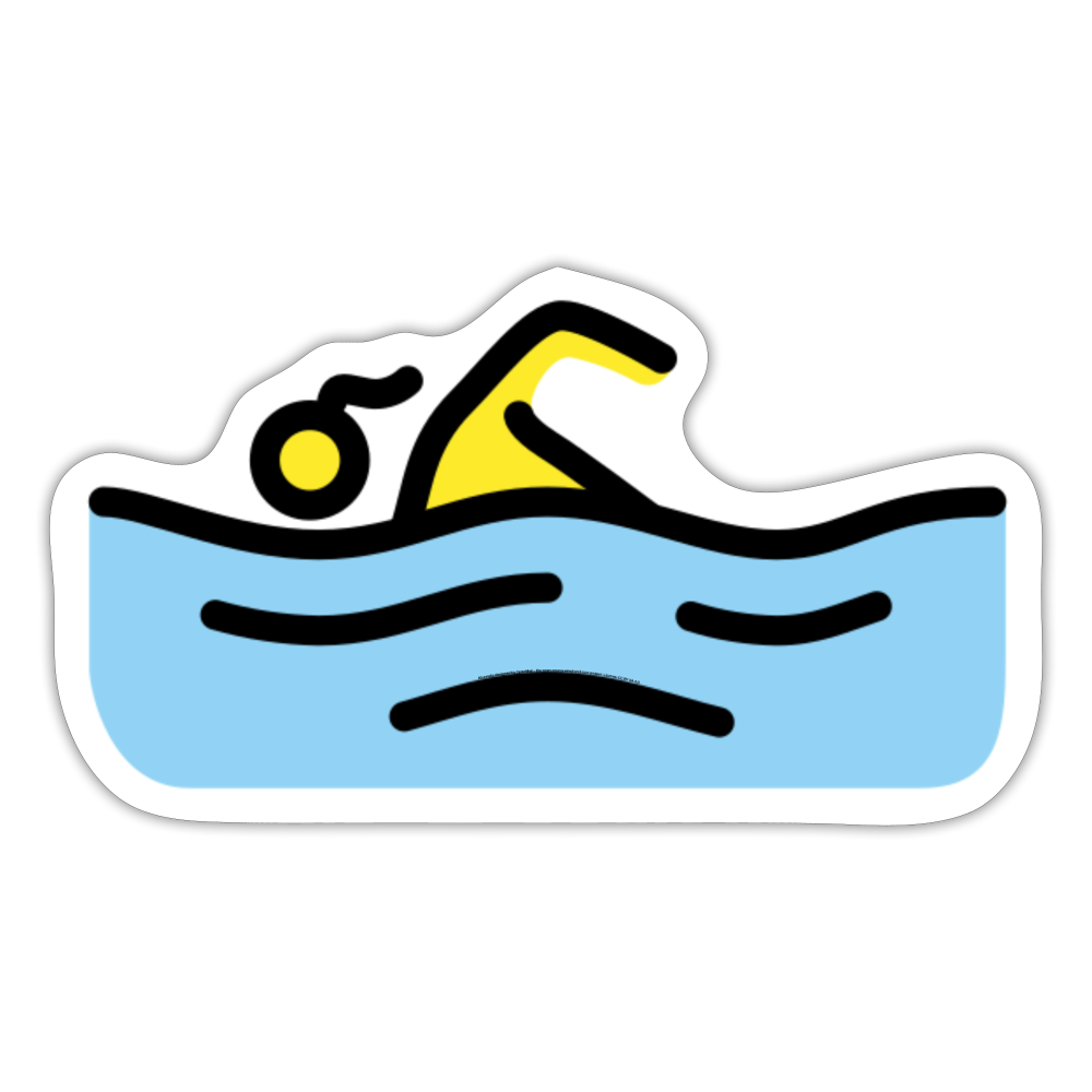 Woman Swimming Moji Sticker - Emoji.Express - white matte