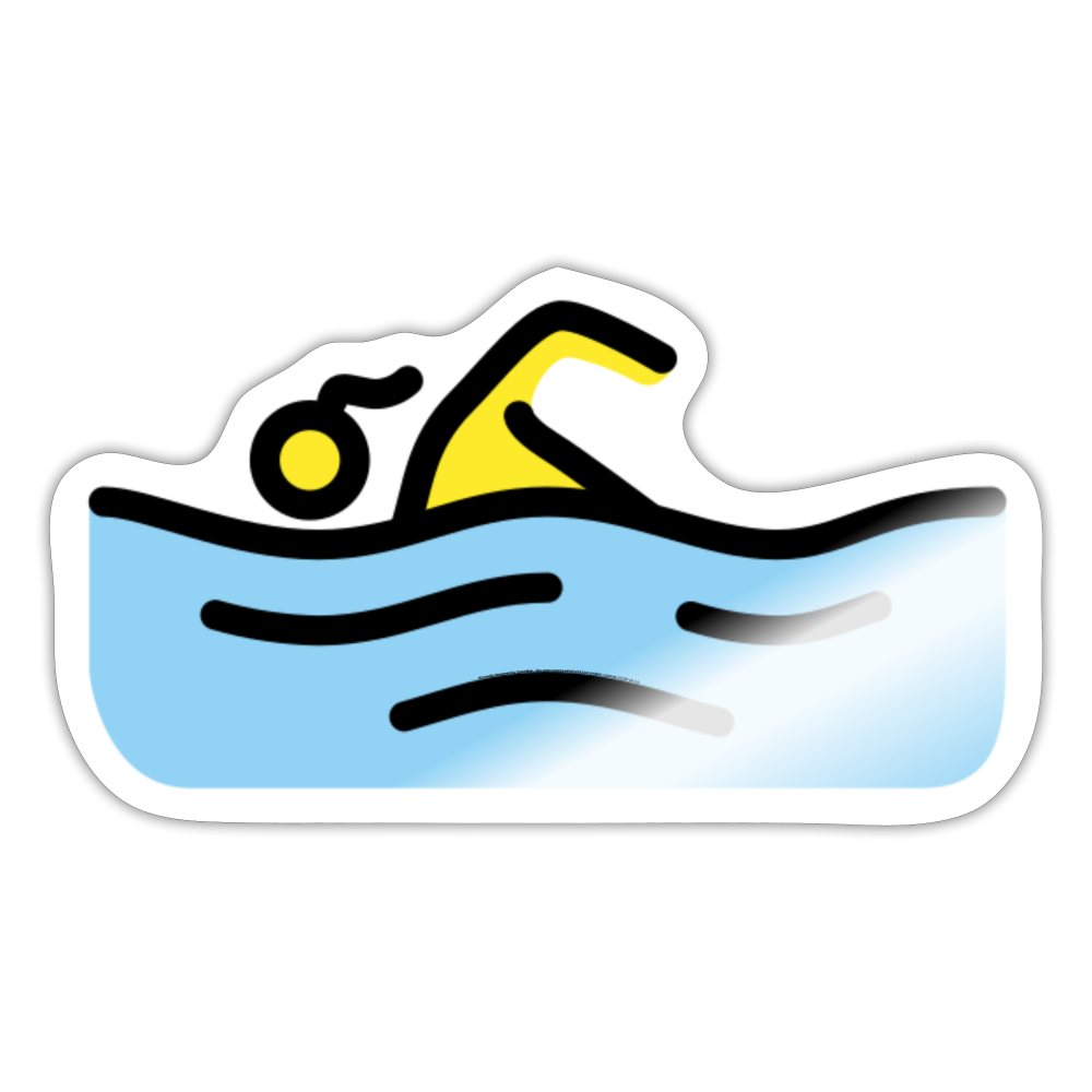 Woman Swimming Moji Sticker - Emoji.Express - white glossy