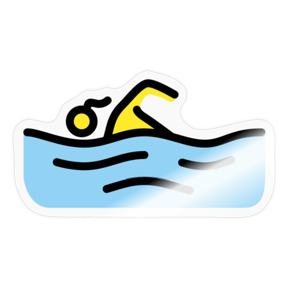 Woman Swimming Moji Sticker - Emoji.Express - transparent glossy