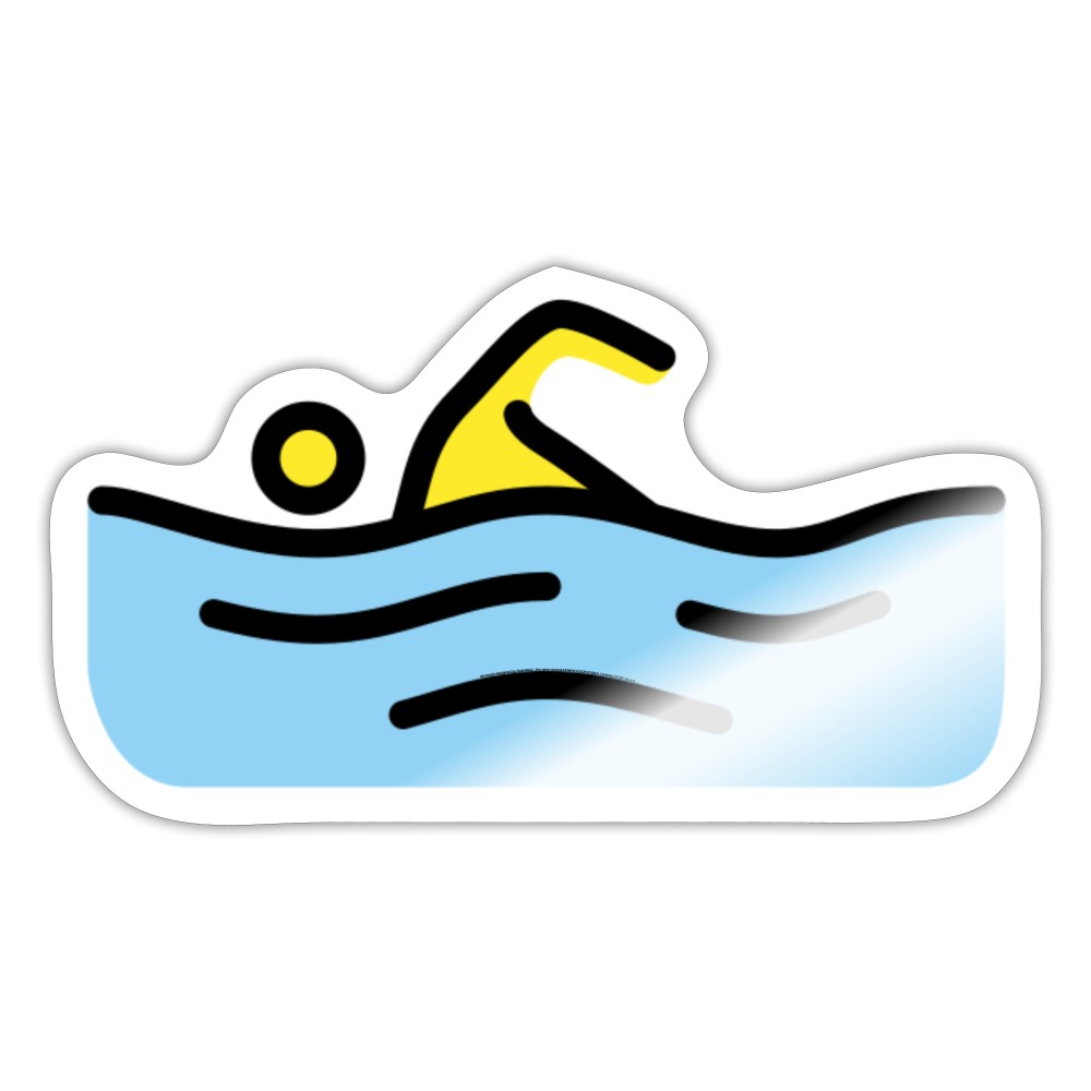 Person Swimming Moji Sticker - Emoji.Express - white glossy