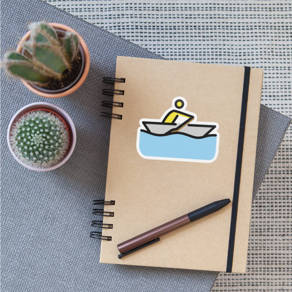 Man Rowing Moji Sticker - Emoji.Express - white matte