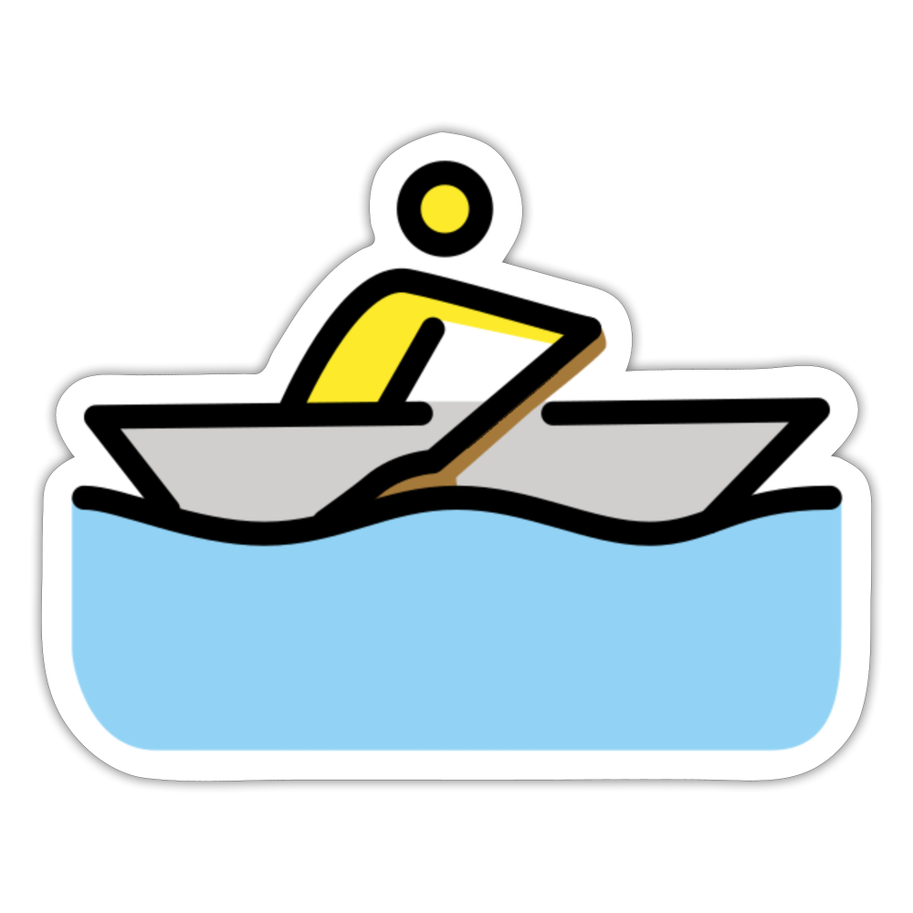 Man Rowing Moji Sticker - Emoji.Express - white matte