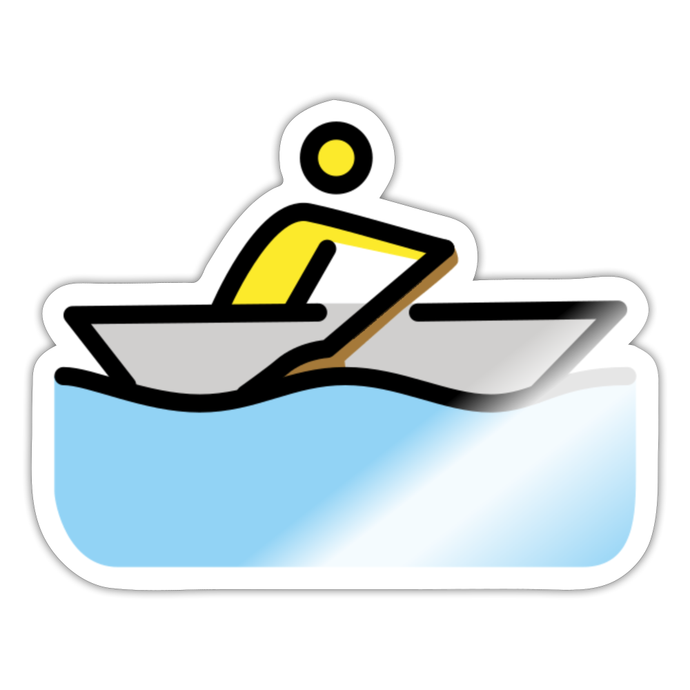 Man Rowing Moji Sticker - Emoji.Express - white glossy