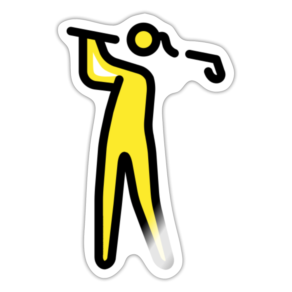 Woman Golfing Moji Sticker - Emoji.Express - white glossy