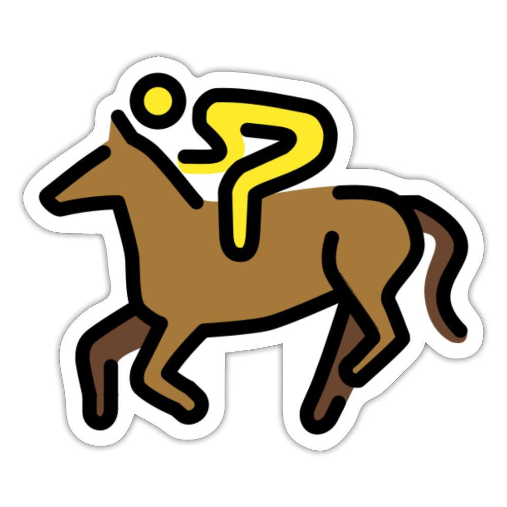 Horse Racing Moji Sticker - Emoji.Express - white matte