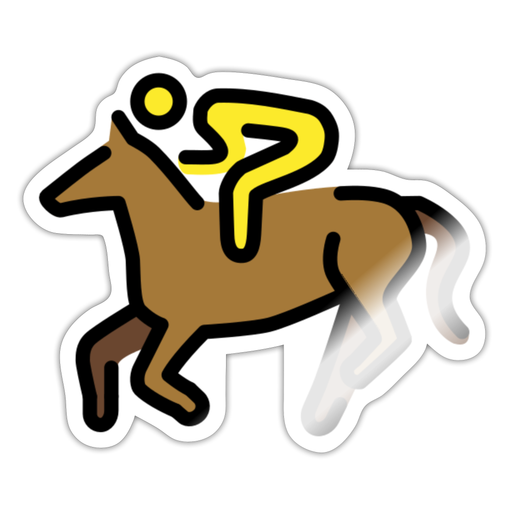 Horse Racing Moji Sticker - Emoji.Express - white glossy