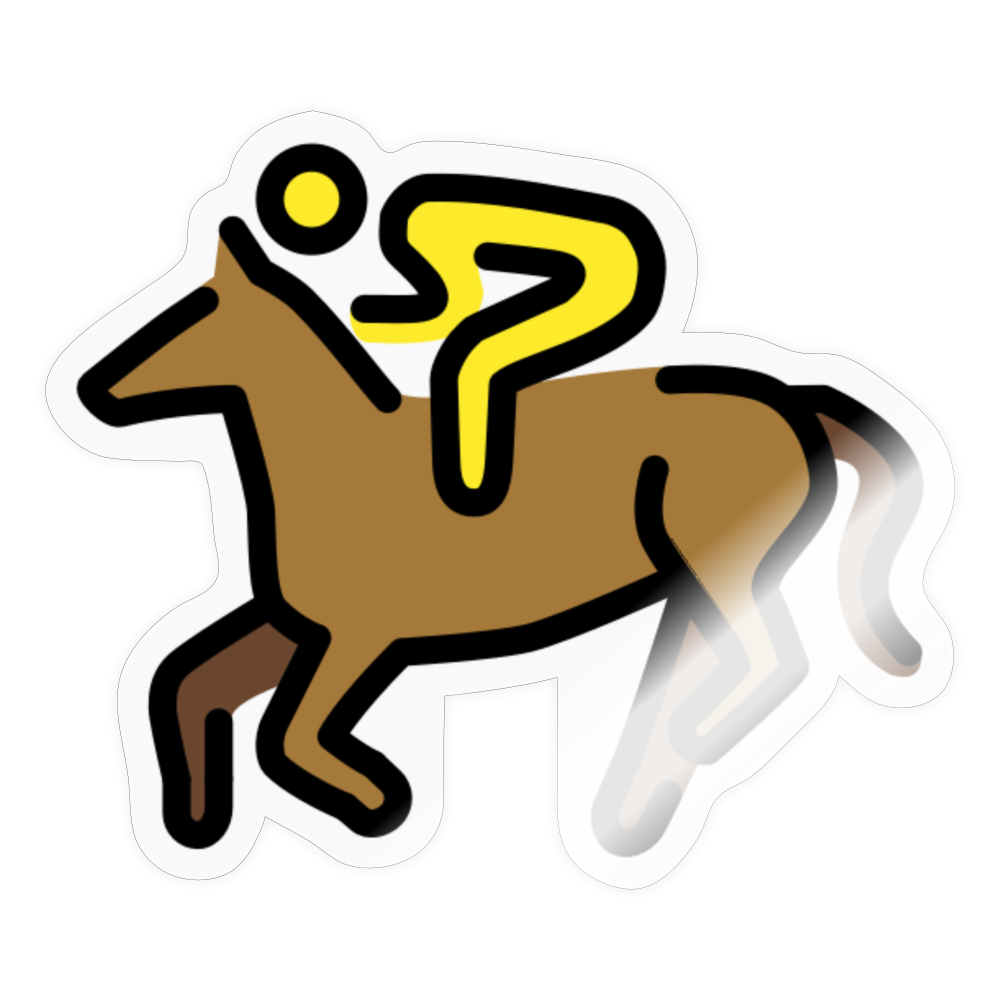 Horse Racing Moji Sticker - Emoji.Express - transparent glossy