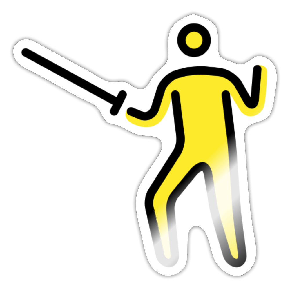 Person Fencing Moji Sticker - Emoji.Express - white glossy