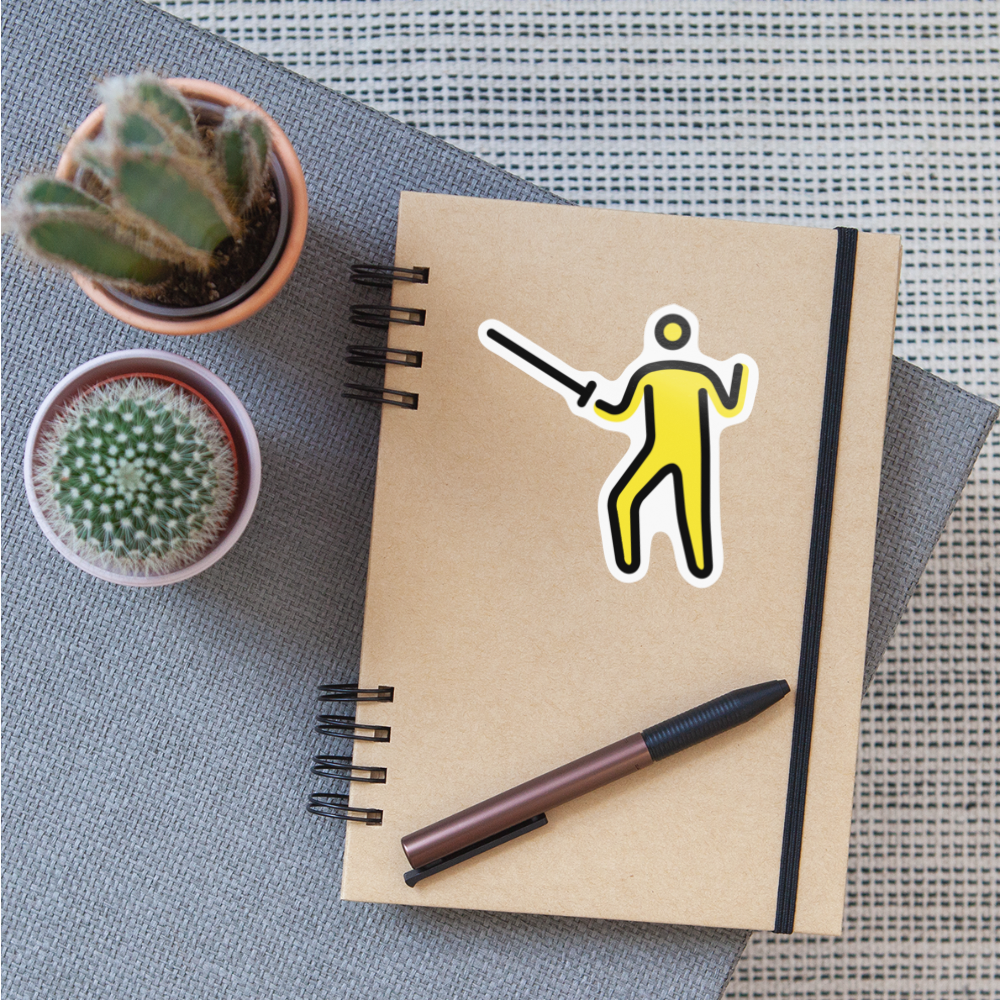 Person Fencing Moji Sticker - Emoji.Express - white glossy
