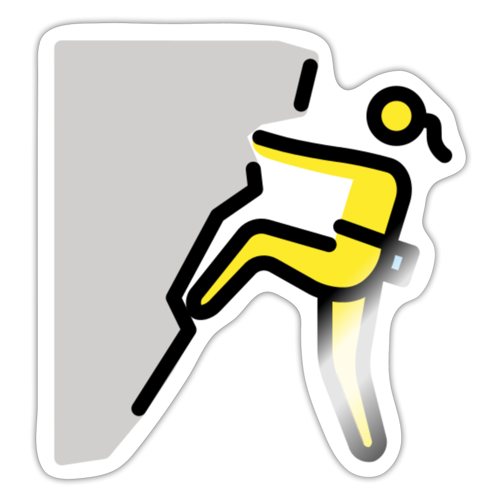 Woman Climbing Moji Sticker - Emoji.Express - white glossy