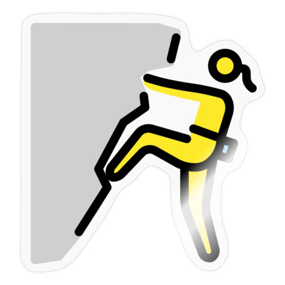 Woman Climbing Moji Sticker - Emoji.Express - transparent glossy
