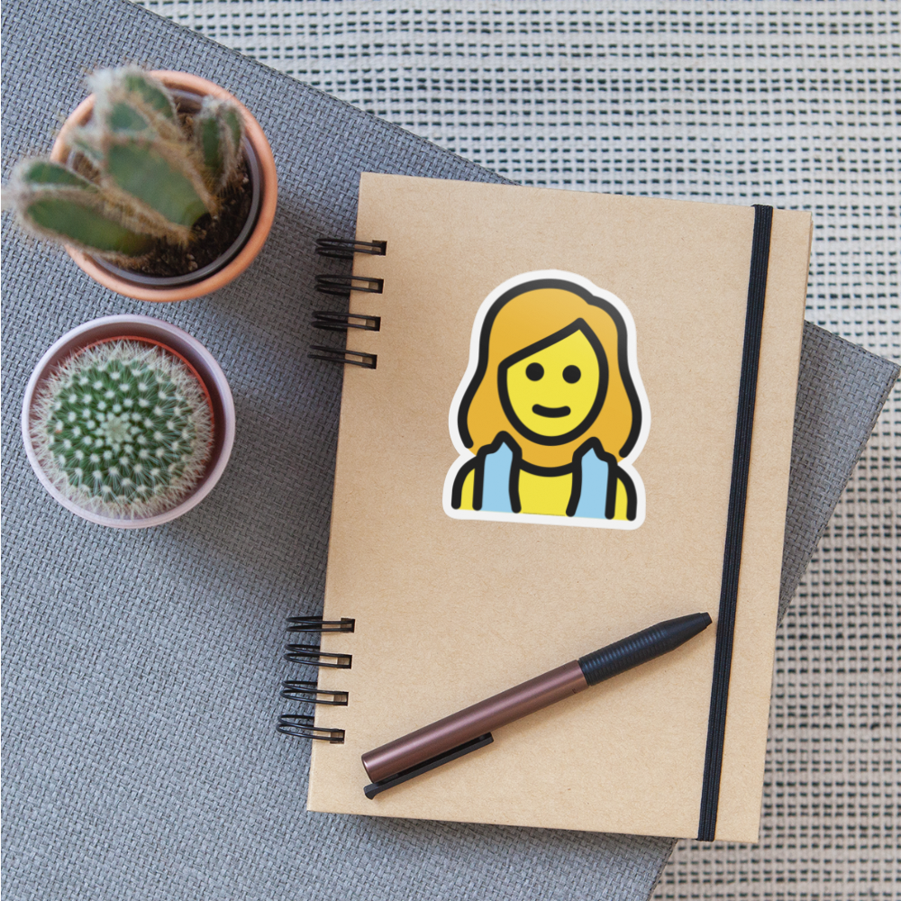 Woman in Steamy Room Moji Sticker - Emoji.Express - white matte