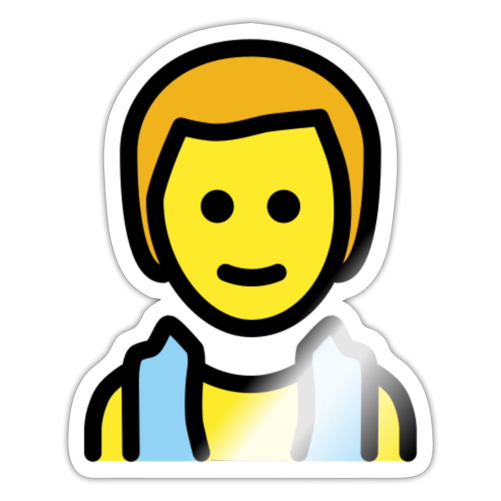 Man in Steamy Room Moji Sticker - Emoji.Express - white glossy