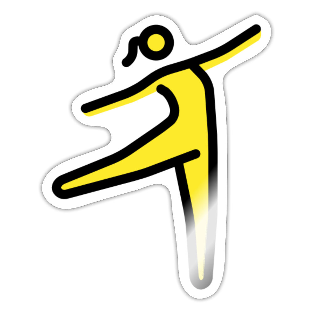Woman Dancing Moji Sticker - Emoji.Express - white glossy