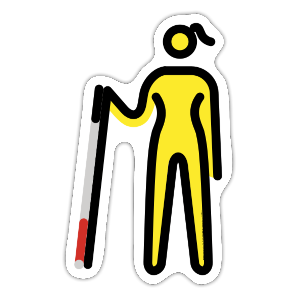 Woman with White Cane Moji Sticker - Emoji.Express - white matte