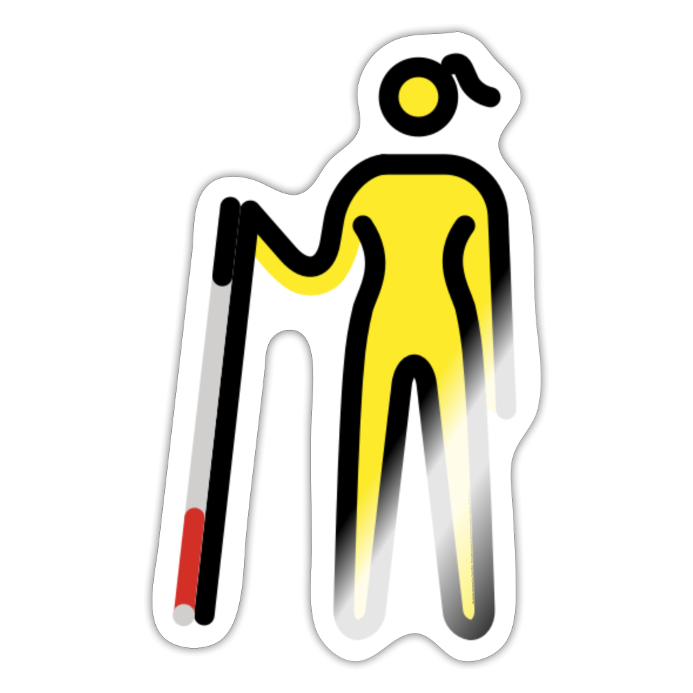 Woman with White Cane Moji Sticker - Emoji.Express - white glossy