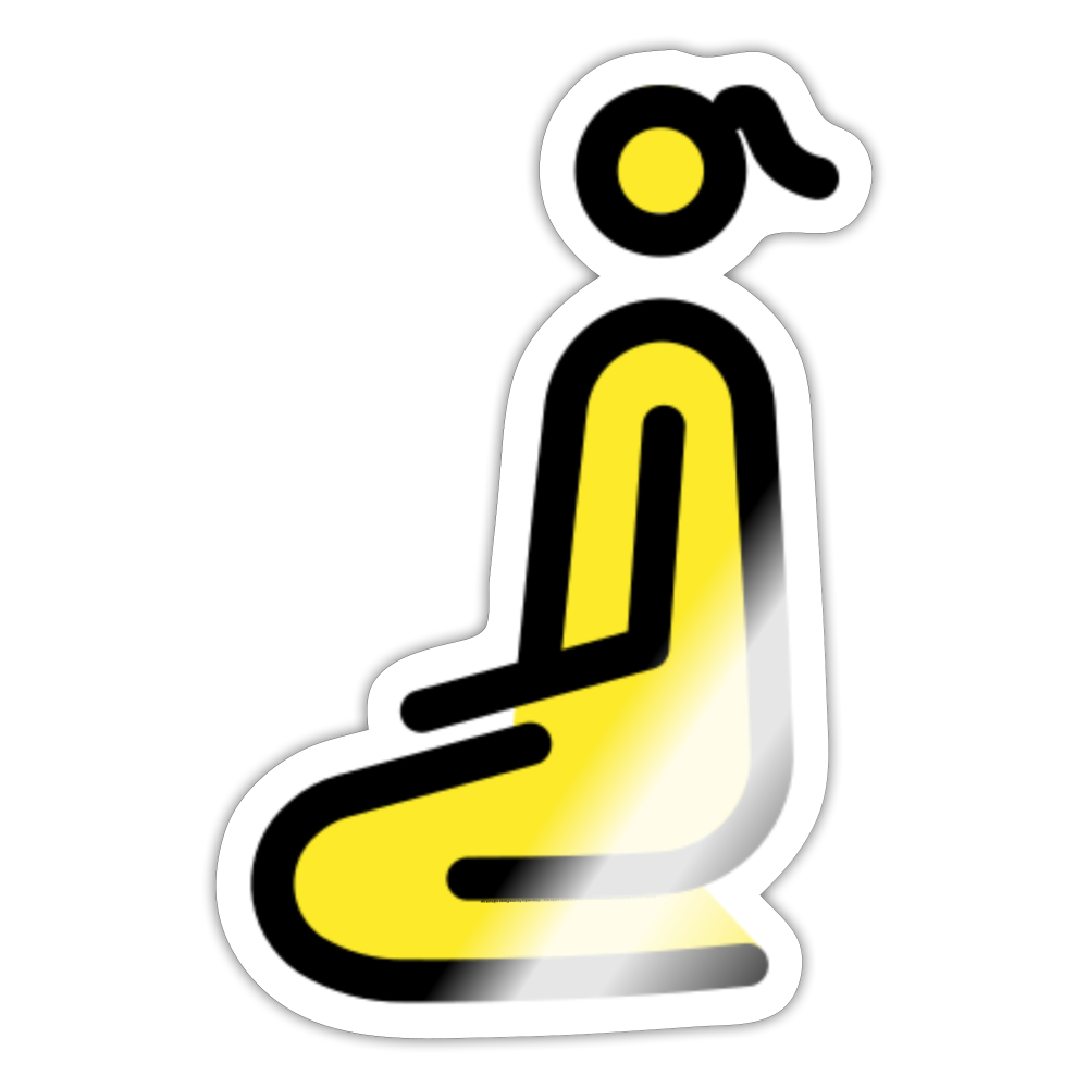 Woman Kneeling Moji Sticker - Emoji.Express - white glossy
