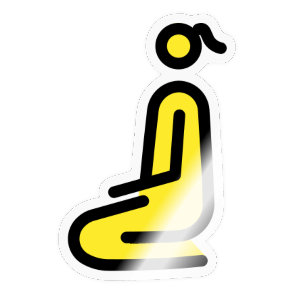 Woman Kneeling Moji Sticker - Emoji.Express - transparent glossy