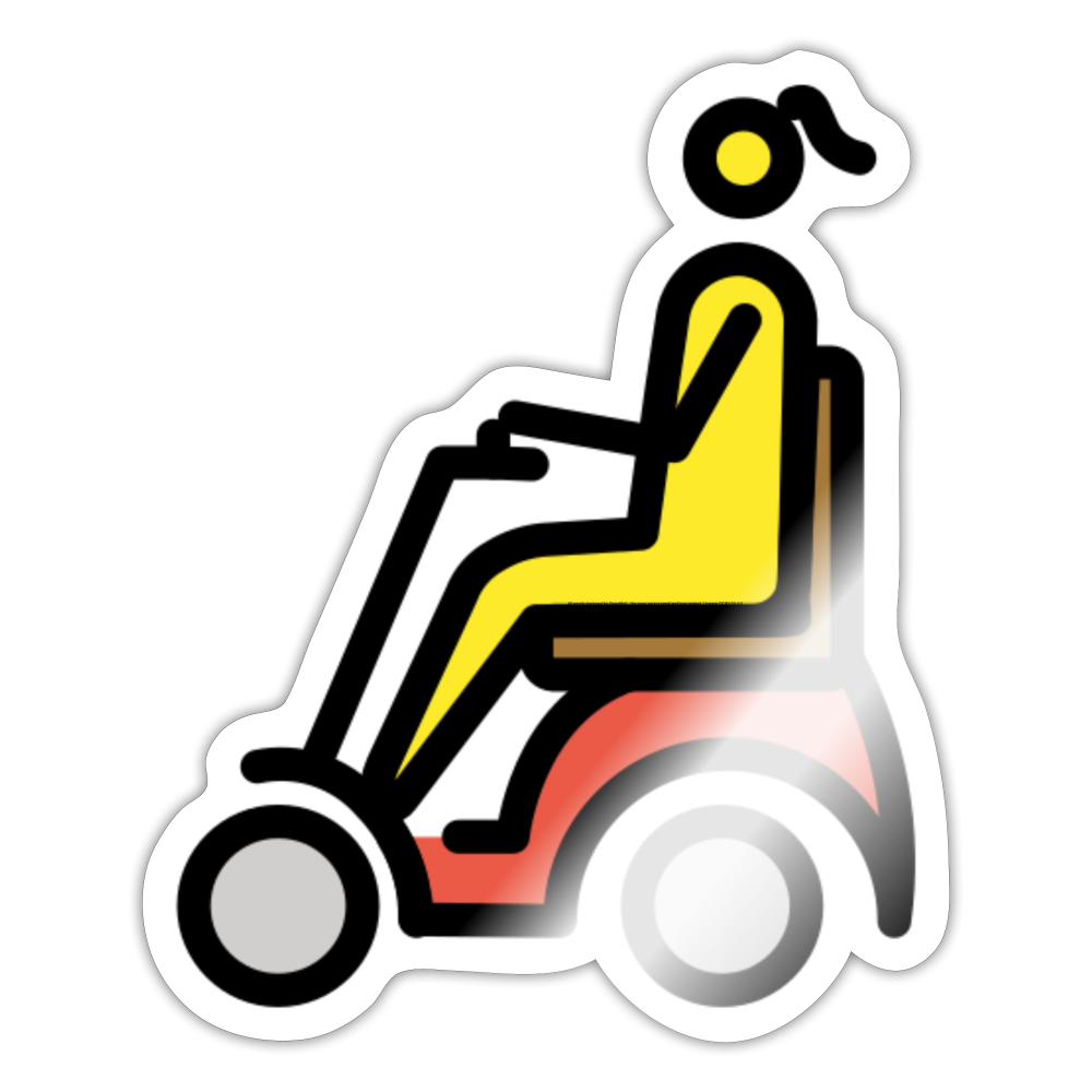 Woman in Motorized Wheelchair - white glossy