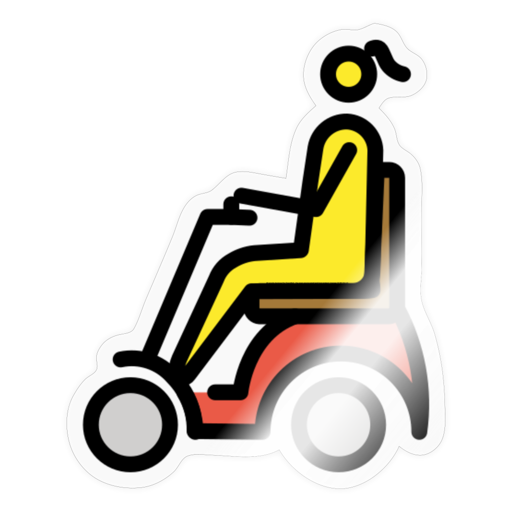 Woman in Motorized Wheelchair - transparent glossy