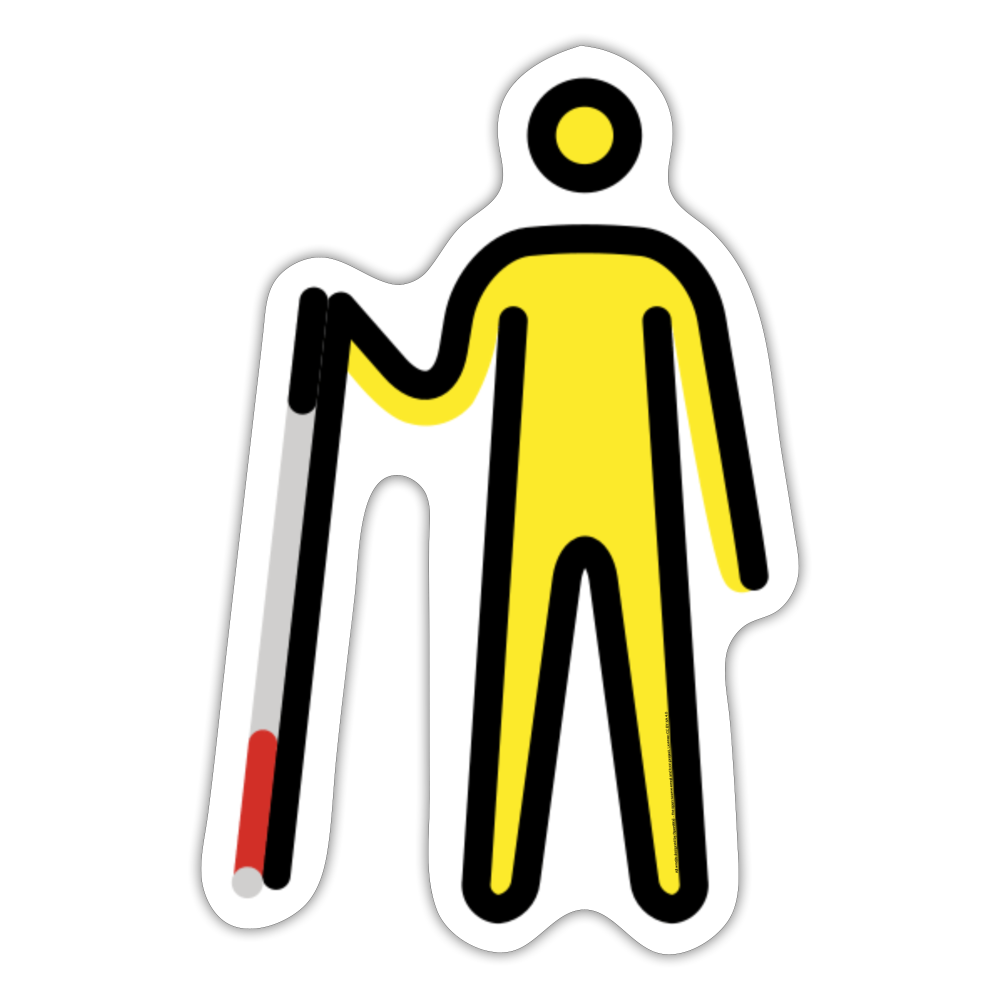 Person with White Cane Moji Sticker - Emoji.Express - white matte