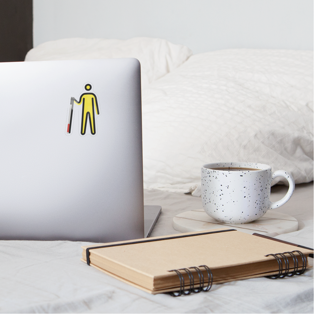Person with White Cane Moji Sticker - Emoji.Express - transparent glossy